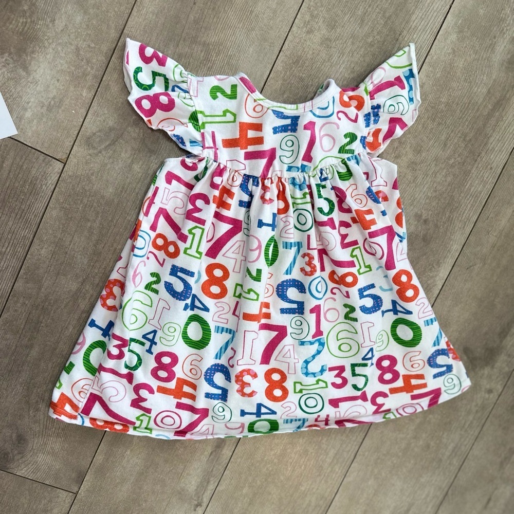 Boutique Toddler Girl Back to School Dress Toddler Girl Size 4T Colorful Numbers - Picture 4 of 8